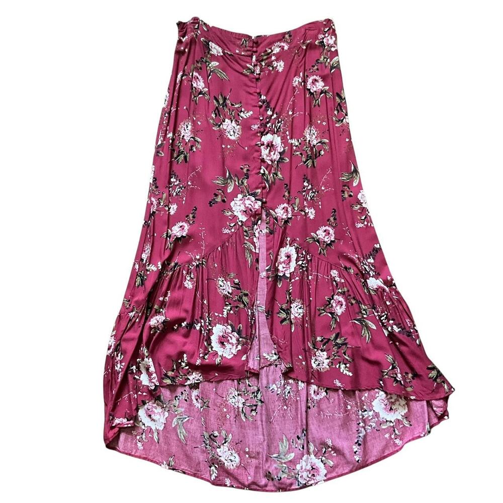 Charlotte Russe Colorful Floral Hi-Lo Skirt: 90s, Y2K